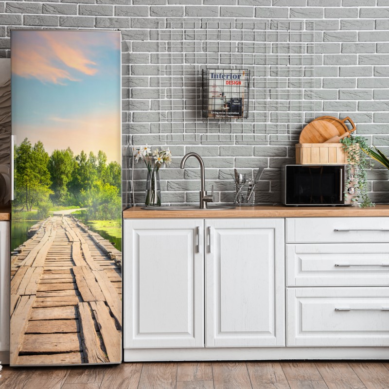 Naklejka na lodówkę żywa łąka obraz olejny zbliżenie – Wallissimo®