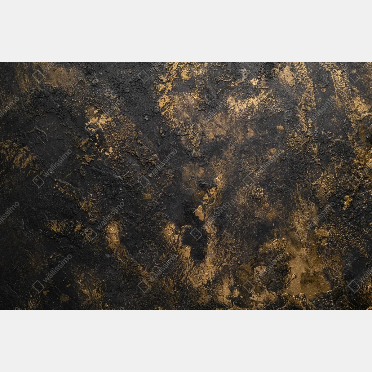 Naklejka na lodówkę czarno-złota teksturowana abstrakcja ścienna – Wallissimo® Naklejka na lodówkę czarno-złota teksturowana abstrakcja ścienna – Wallissimo®