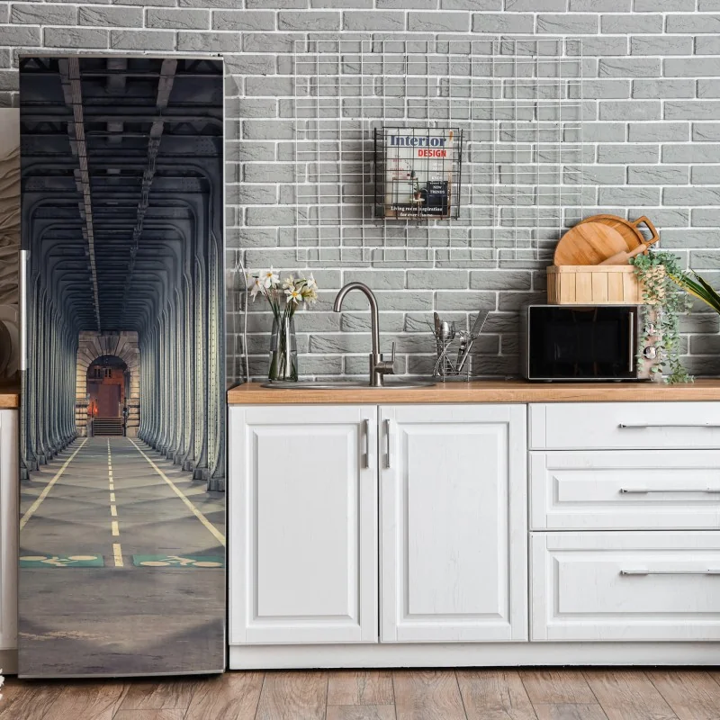 Naklejka na lodówkę vintage wzór różany w odcieniach różu – Wallissimo®