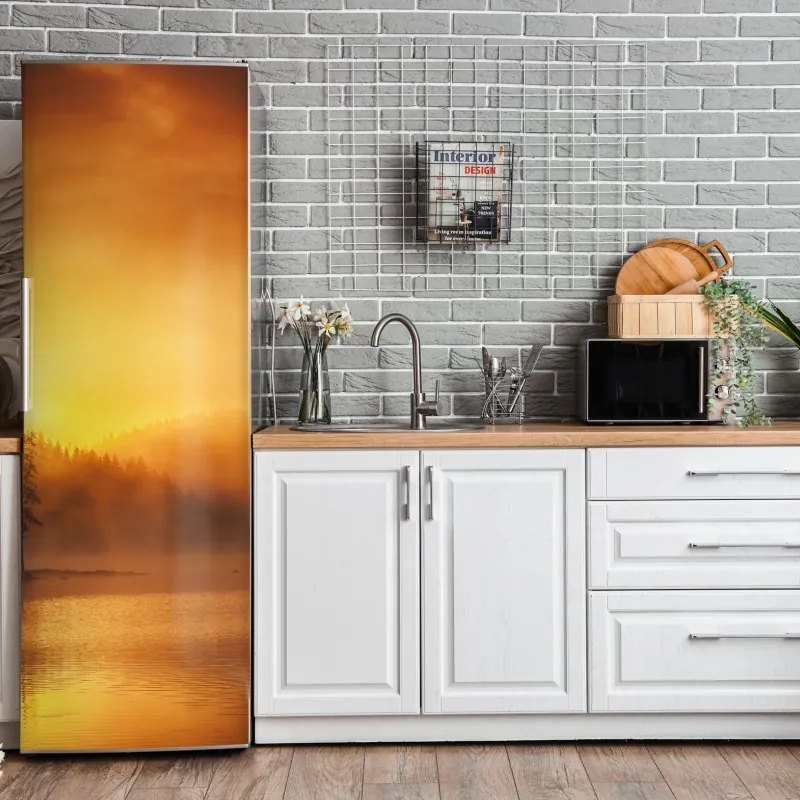 Naklejka na lodówkę delikatny różany wzór w pastelowych odcieniach – Wallissimo®