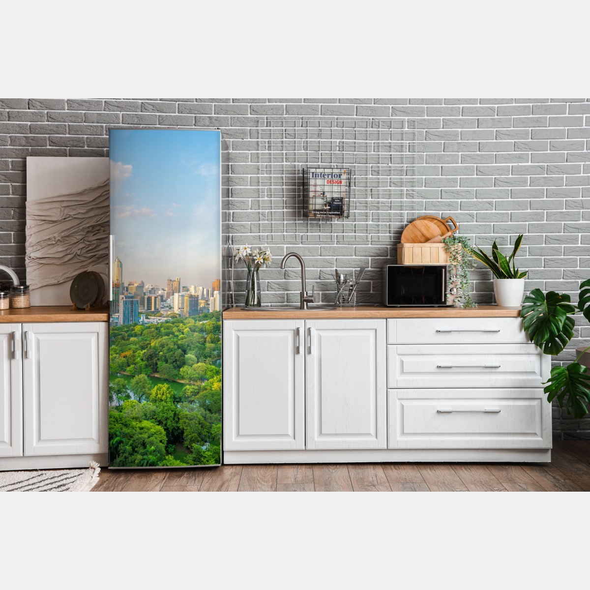 Naklejka na lodówkę Bangkok panorama nad parkiem Lumpini – Wallissimo® Naklejka na lodówkę Bangkok panorama nad parkiem Lumpini – Wallissimo®