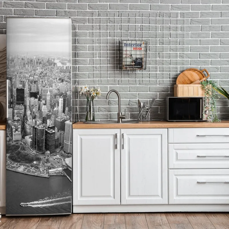 Naklejka na lodówkę złoty art deco wzór okręgów – Wallissimo®