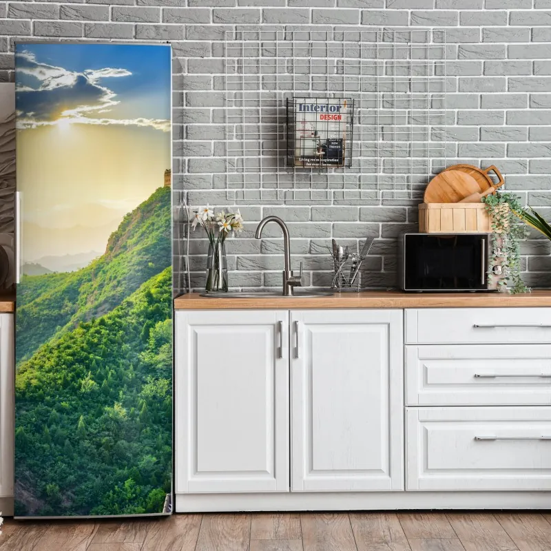 Naklejka na lodówkę delikatne złote róże — elegancki wzór kwiatowy – Wallissimo®