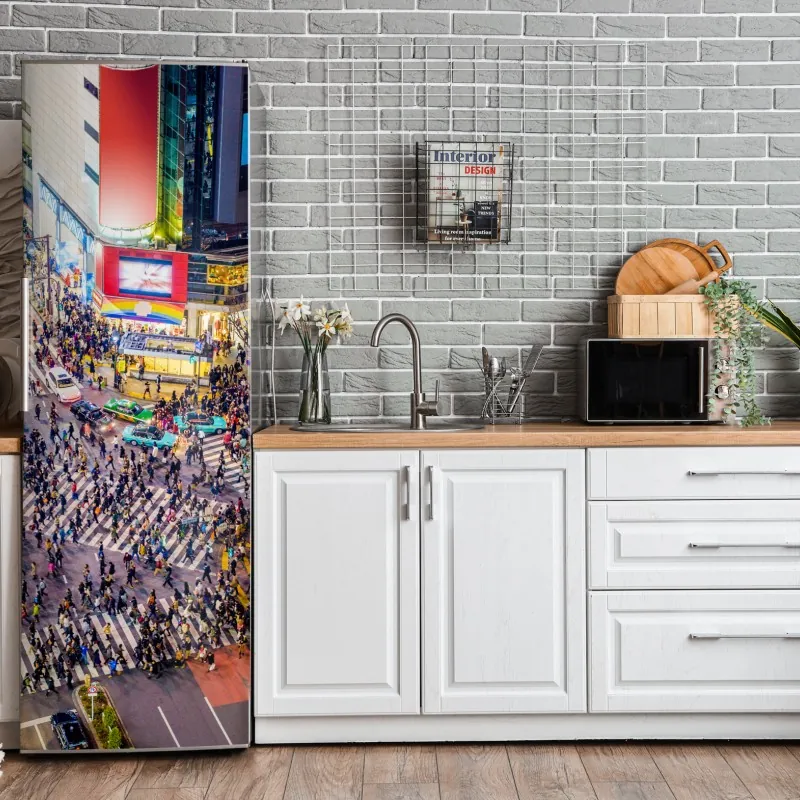 Naklejka na lodówkę ornamentalny złoty wzór chmur – Wallissimo®