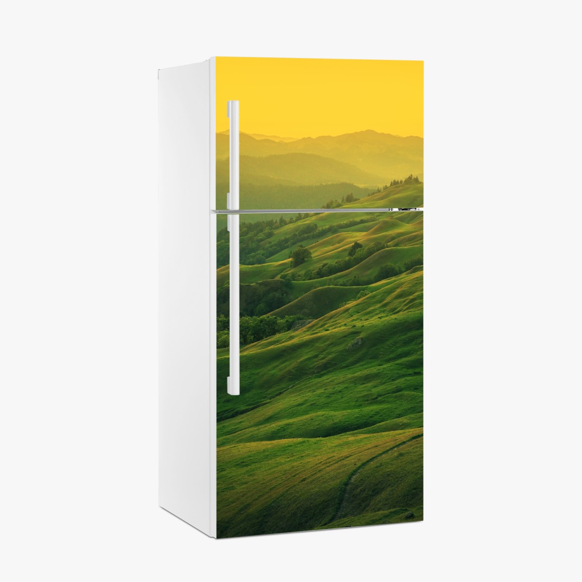 Fridge sticker northern California rolling hills at sunset