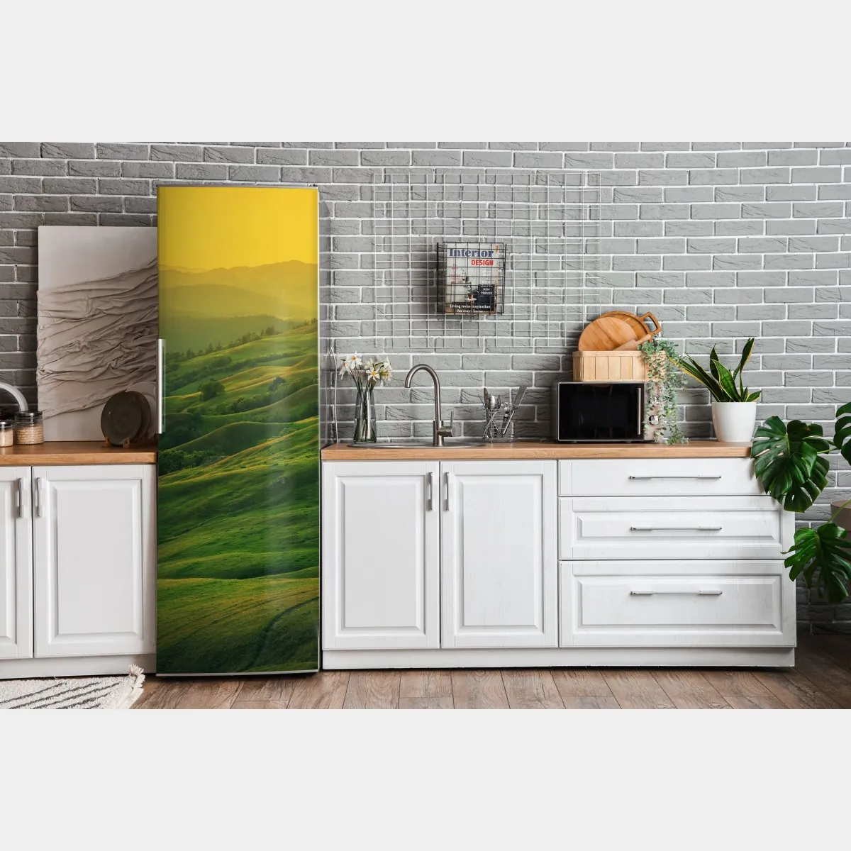 Naklejka na lodówkę falujące wzgórza Północnej Kalifornii o zachodzie słońca – Wallissimo® Naklejka na lodówkę falujące wzgórza Północnej Kalifornii o zachodzie słońca – Wallissimo®