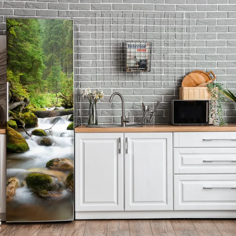 Naklejka na lodówkę panorama Nowego Jorku w monochromie – Wallissimo®