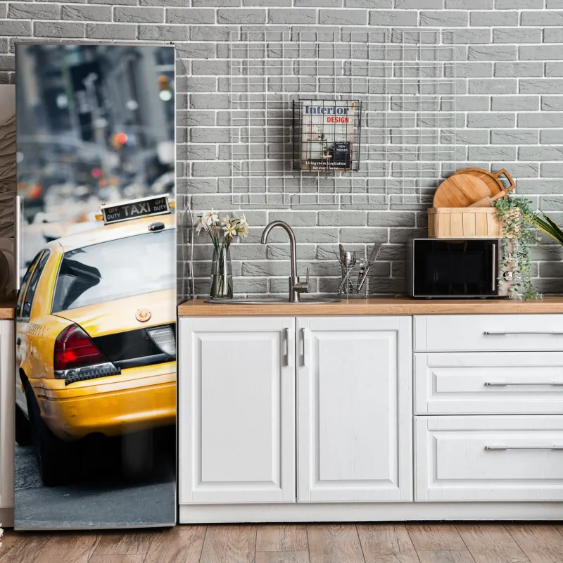 Naklejka na lodówkę złoty art deco wzór okręgów – Wallissimo®