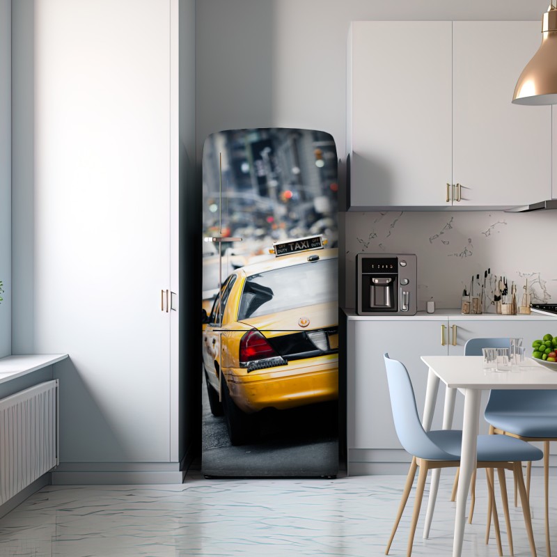 Naklejka na lodówkę żółte taksówki na ruchliwej ulicy Nowego Jorku – Wallissimo® Naklejka na lodówkę żółte taksówki na ruchliwej ulicy Nowego Jorku – Wallissimo®