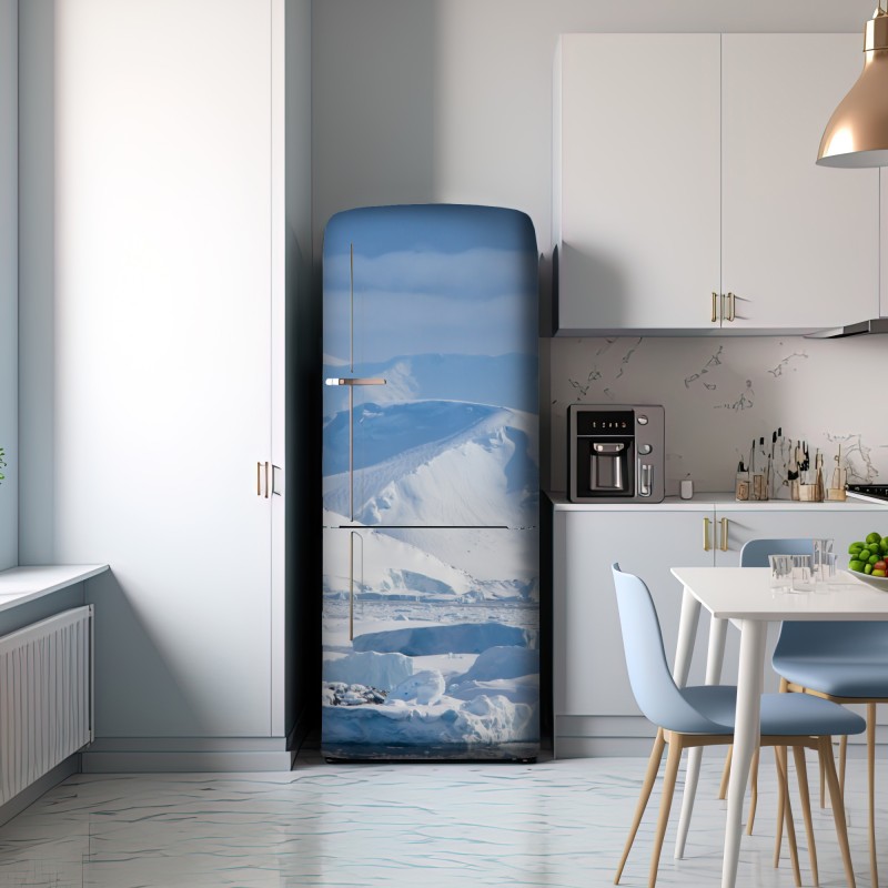 Naklejka na lodówkę śnieżna panorama górska – Wallissimo® Naklejka na lodówkę śnieżna panorama górska – Wallissimo®