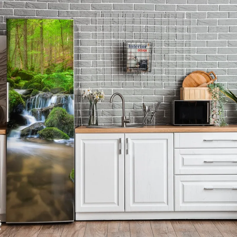 Naklejka na lodówkę powietrzny widok turkusowej plaży na Nusa Penida – Wallissimo®