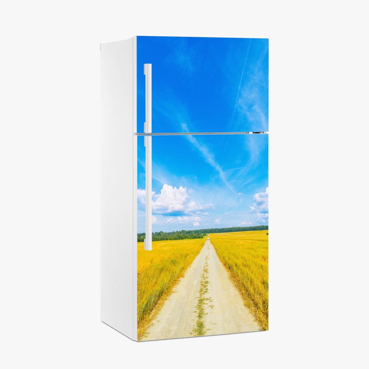 Fridge sticker golden meadow under a wide blue sky