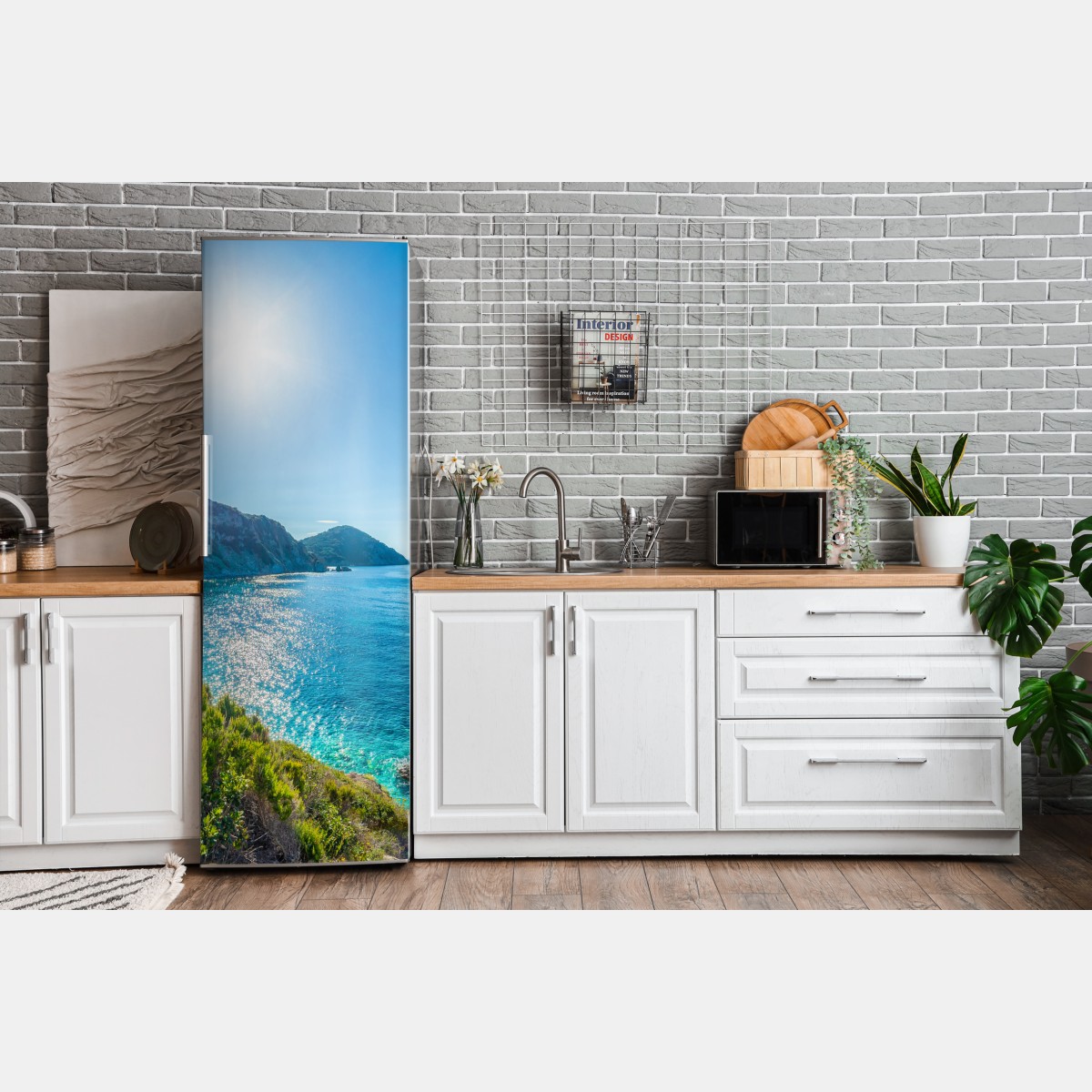 Naklejka na lodówkę słoneczna panorama plaży Sansone, Elba – Wallissimo® Naklejka na lodówkę słoneczna panorama plaży Sansone, Elba – Wallissimo®