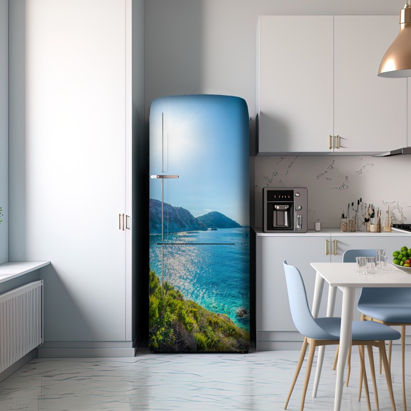 Naklejka na lodówkę słoneczna panorama plaży Sansone, Elba – Wallissimo® Naklejka na lodówkę słoneczna panorama plaży Sansone, Elba – Wallissimo®