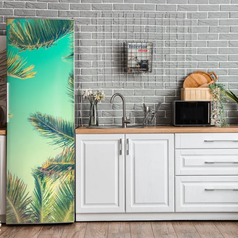 Naklejka na lodówkę tropikalny wzór strelicji – Wallissimo®