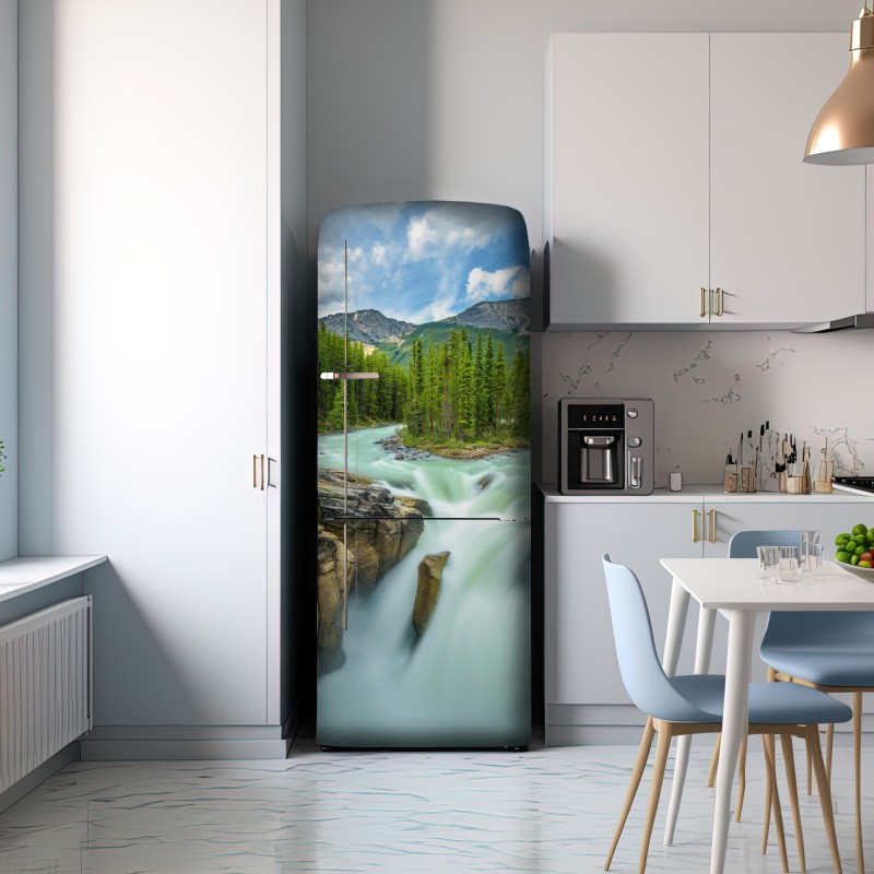 Naklejka na lodówkę mglisty wąwóz przy Upper Sunwapta Falls, Jasper National Park – Wallissimo® Naklejka na lodówkę mglisty wąwóz przy Upper Sunwapta Falls, Jasper National Park – Wallissimo®