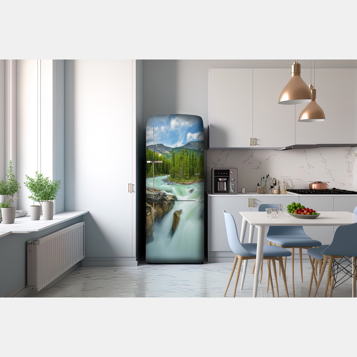 Naklejka na lodówkę mglisty wąwóz przy Upper Sunwapta Falls, Jasper National Park – Wallissimo® Naklejka na lodówkę mglisty wąwóz przy Upper Sunwapta Falls, Jasper National Park – Wallissimo®