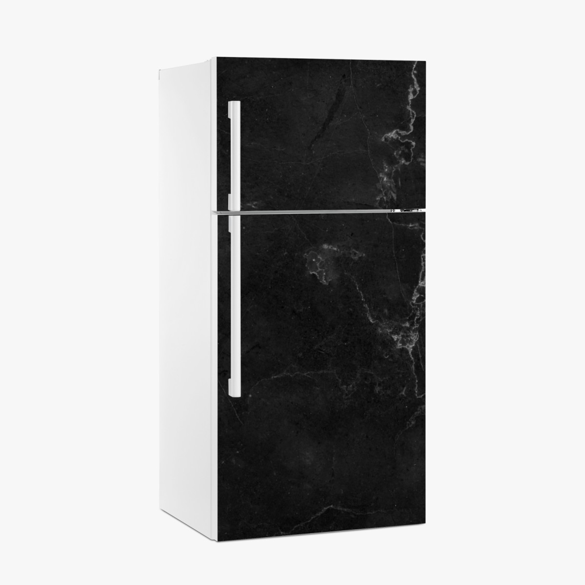 Fridge sticker black marble veined pattern