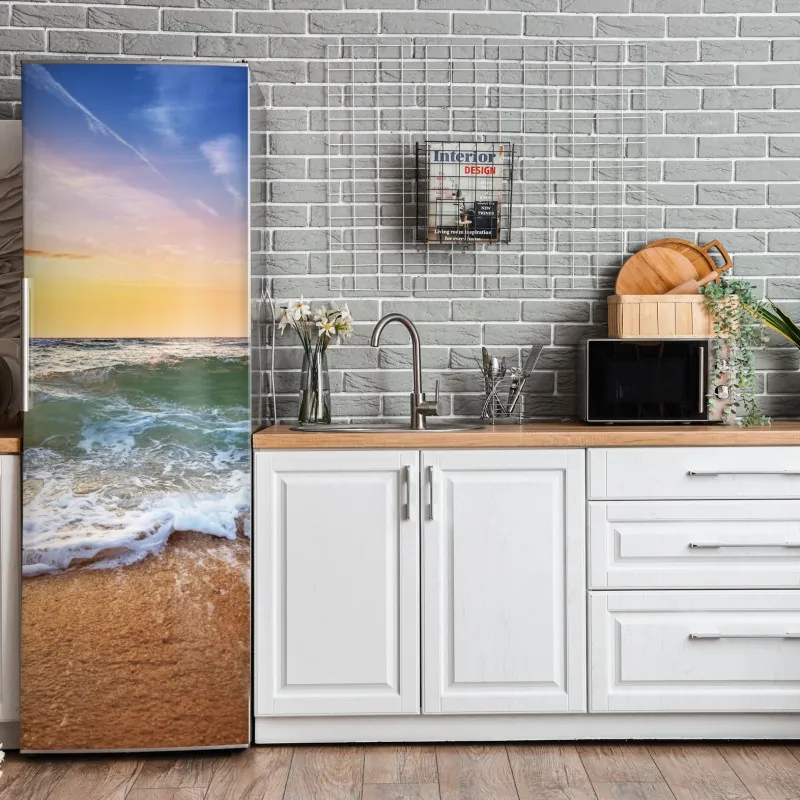 Naklejka na lodówkę Polskie pole rzepaku pod błękitnym niebem – Wallissimo®