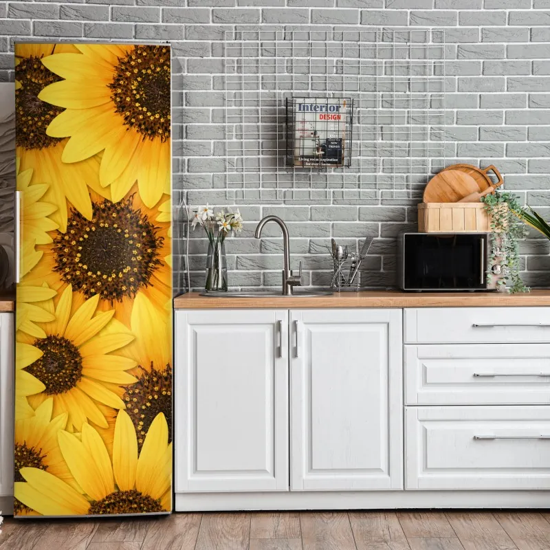 Naklejka na lodówkę turkusowy wzór łusek z złotymi detalami – Wallissimo®