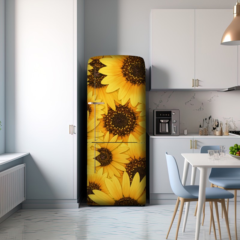 Naklejka na lodówkę złote słoneczniki – Wallissimo® Naklejka na lodówkę złote słoneczniki – Wallissimo®