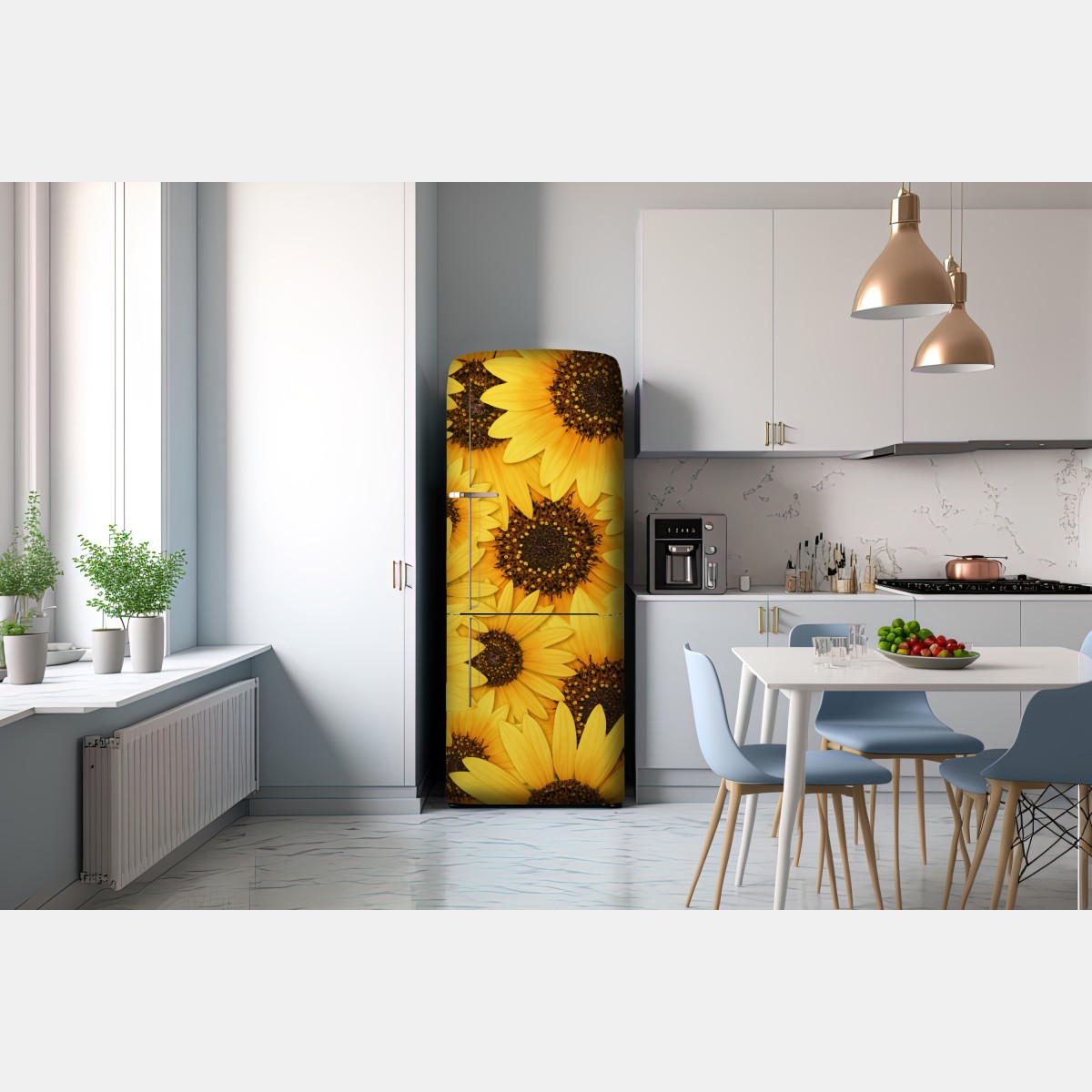 Naklejka na lodówkę złote słoneczniki – Wallissimo® Naklejka na lodówkę złote słoneczniki – Wallissimo®