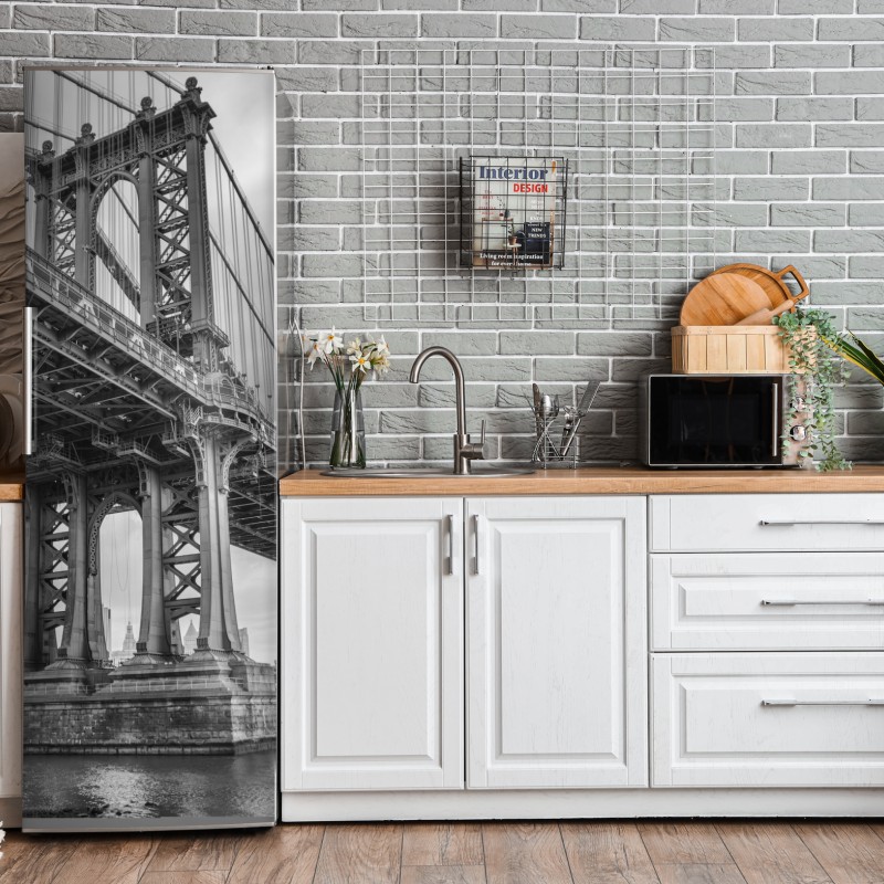 Naklejka na lodówkę zabawny tropikalny wzór geometryczny – Wallissimo®