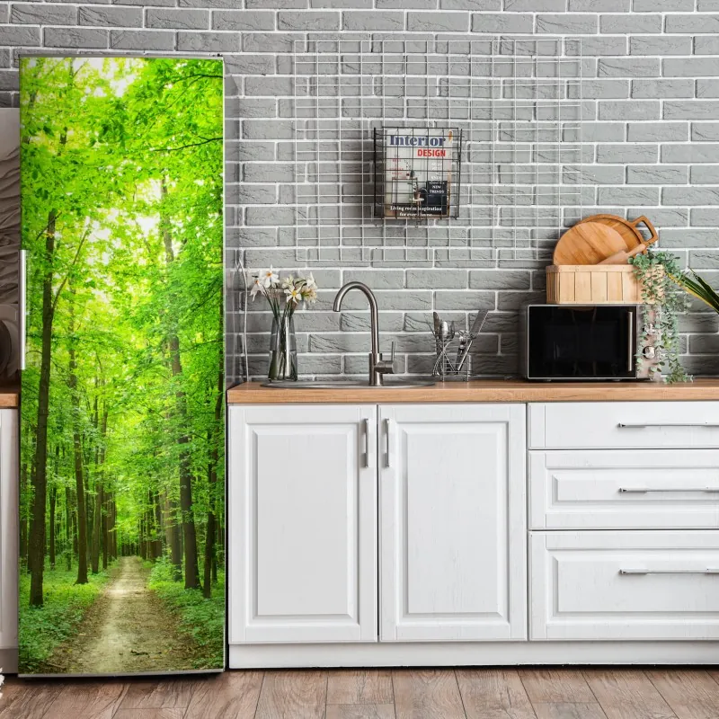 Naklejka na lodówkę ornamentalny złoty wzór chmur – Wallissimo®