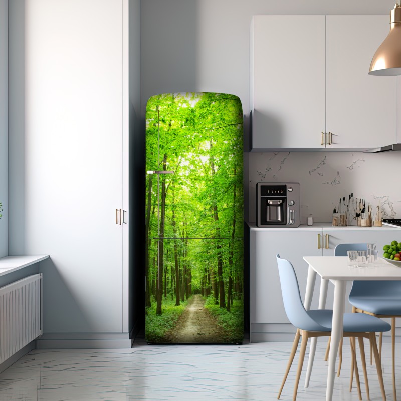 Naklejka na lodówkę spokojna leśna ścieżka – Wallissimo® Naklejka na lodówkę spokojna leśna ścieżka – Wallissimo®