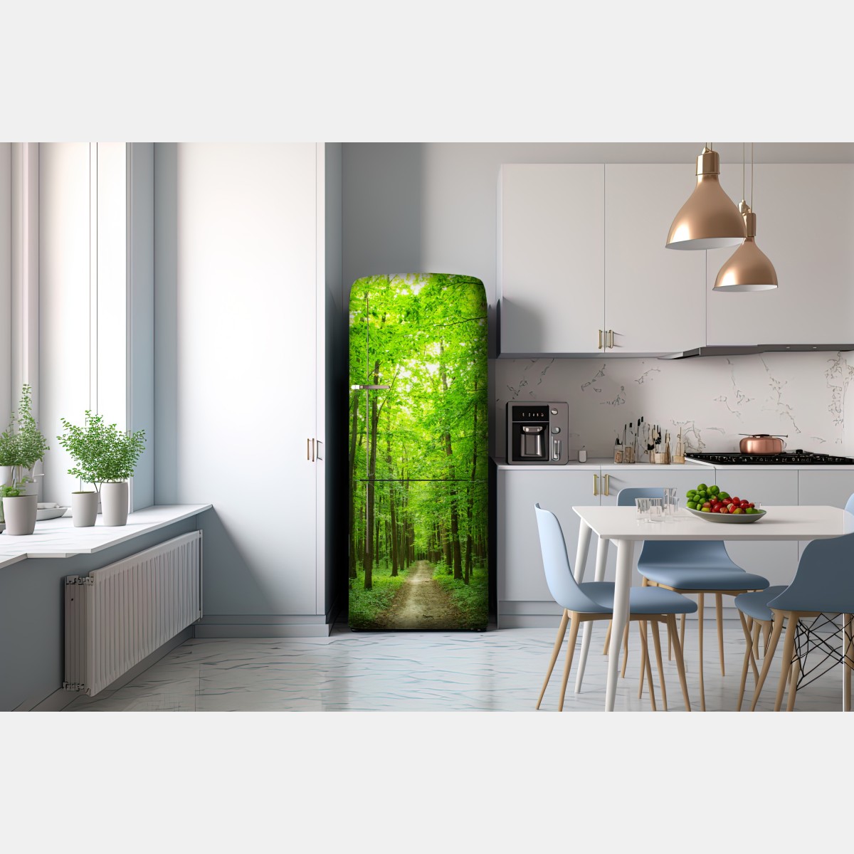 Naklejka na lodówkę spokojna leśna ścieżka – Wallissimo® Naklejka na lodówkę spokojna leśna ścieżka – Wallissimo®