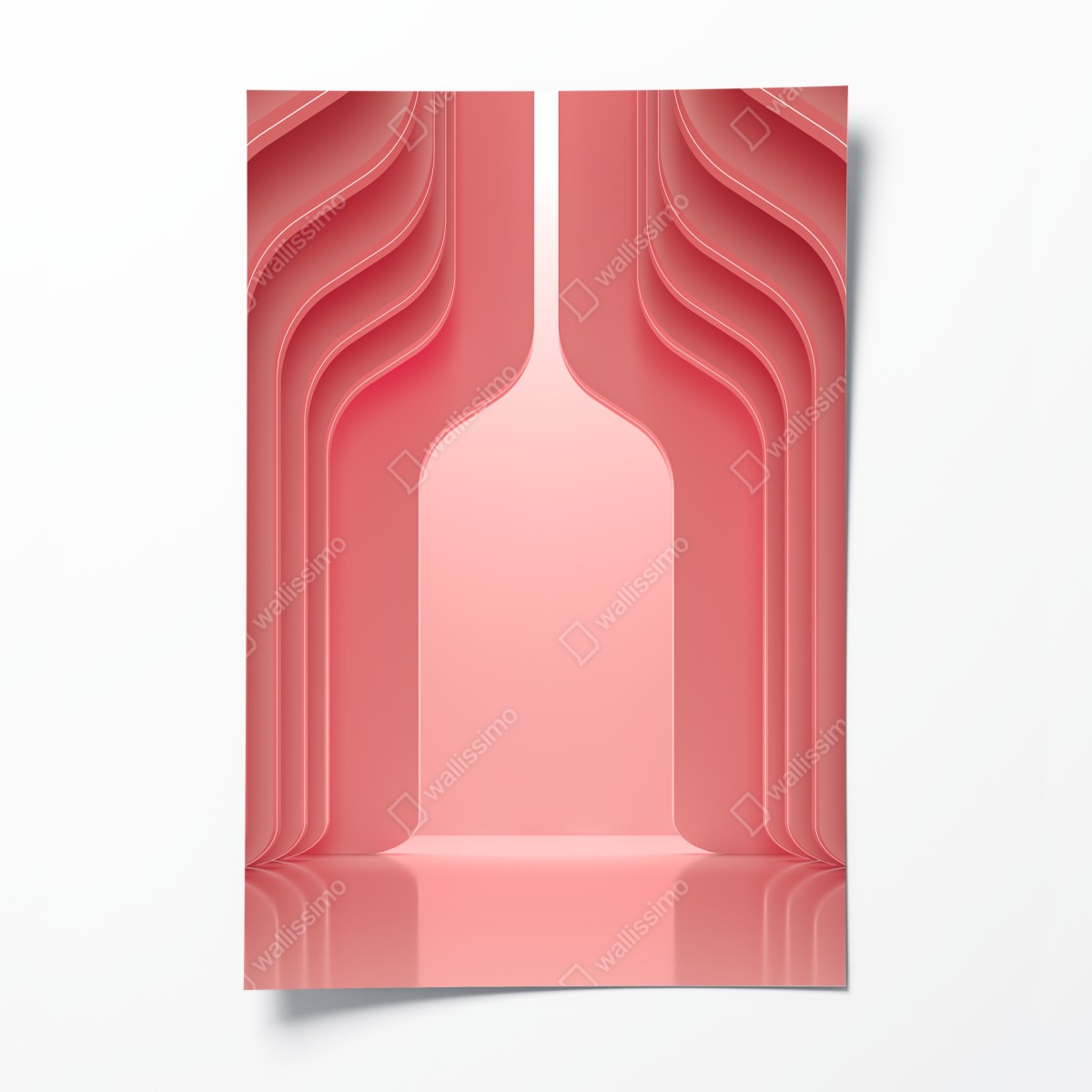 Poster coral pink curved archway abstract