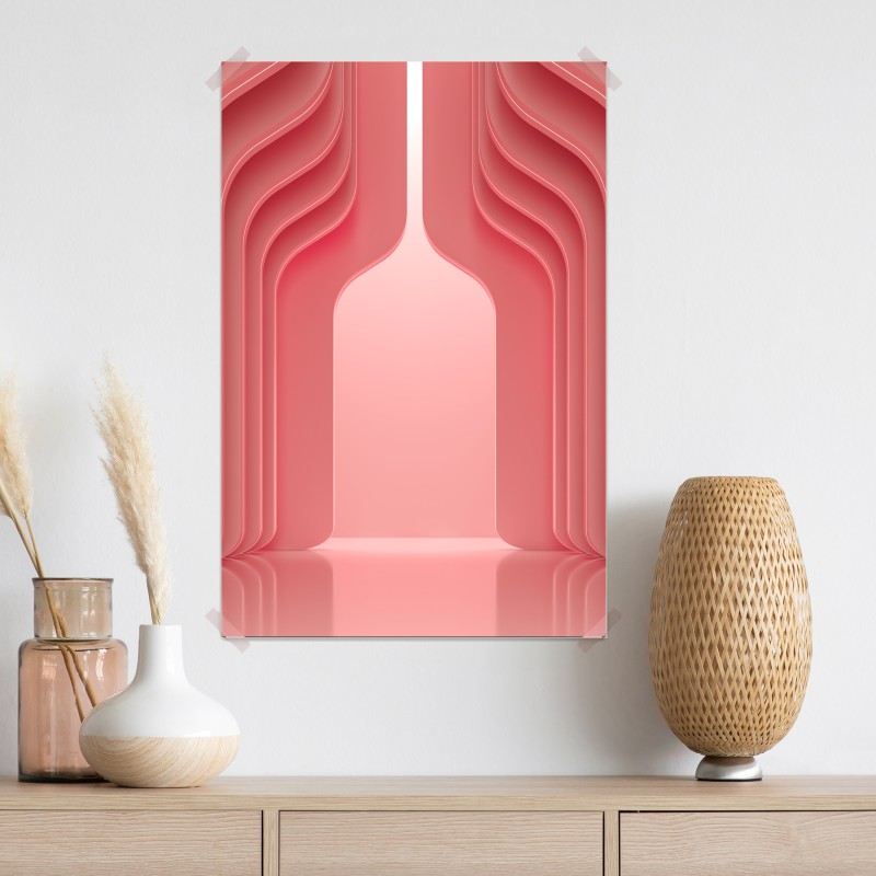 Plakat nowoczesne luksusowe wnętrze w odcieniach koralowego różu – Wallissimo® Plakat nowoczesne luksusowe wnętrze w odcieniach koralowego różu – Wallissimo®