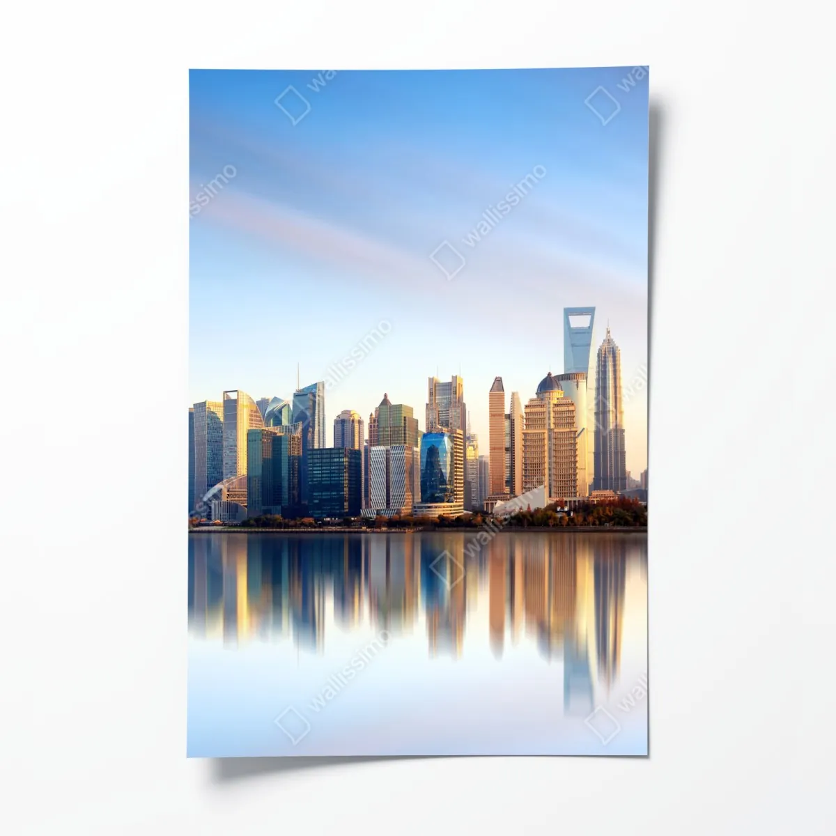 Plakat Szanghaj linia horyzontu nad wodą – Wallissimo® Plakat Szanghaj linia horyzontu nad wodą – Wallissimo®