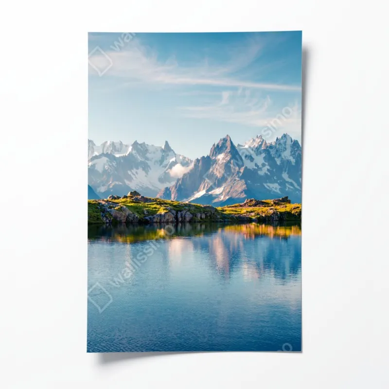 Plakat panorama Lac Blanc i Mont Blanc
