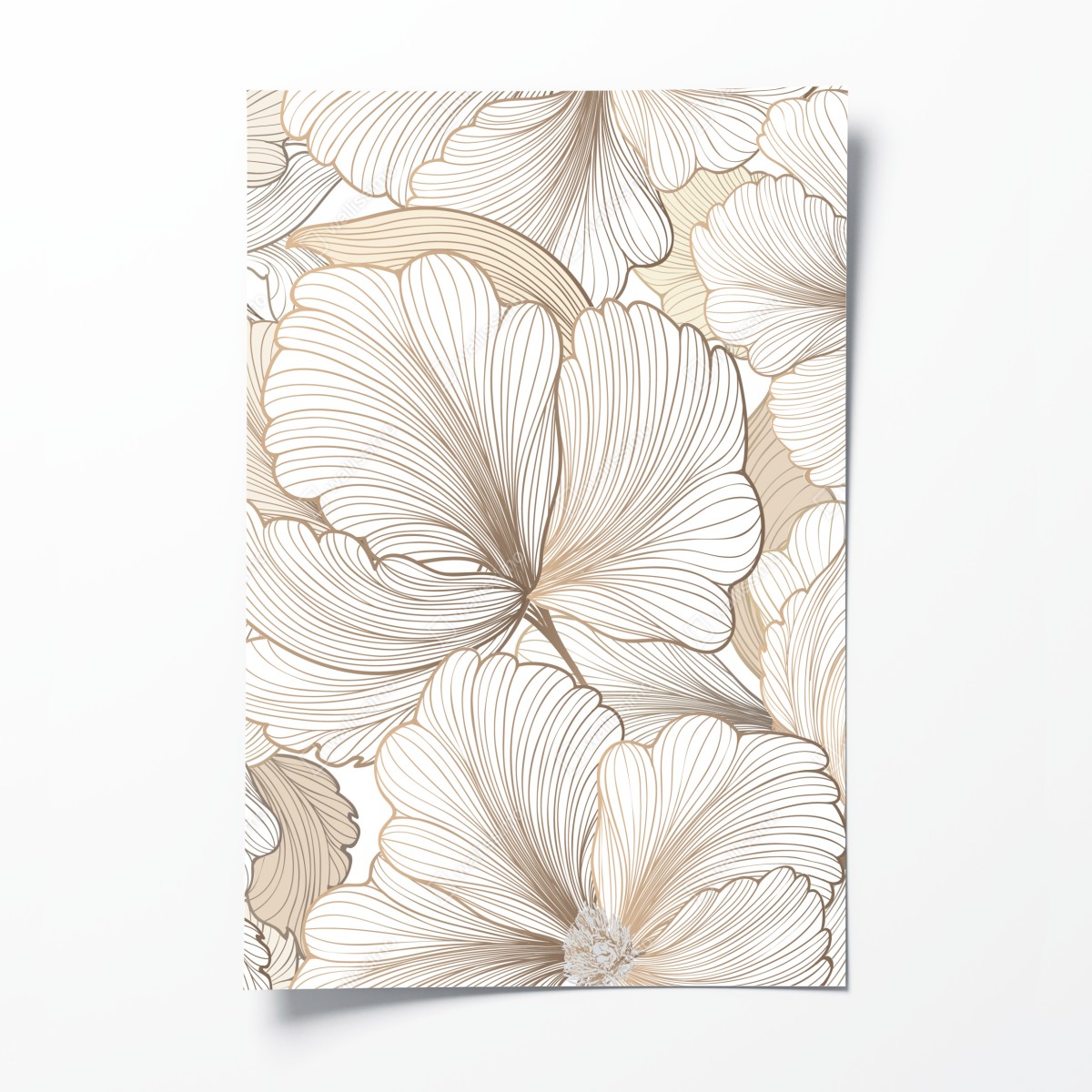 Poster delicate beige floral illustration