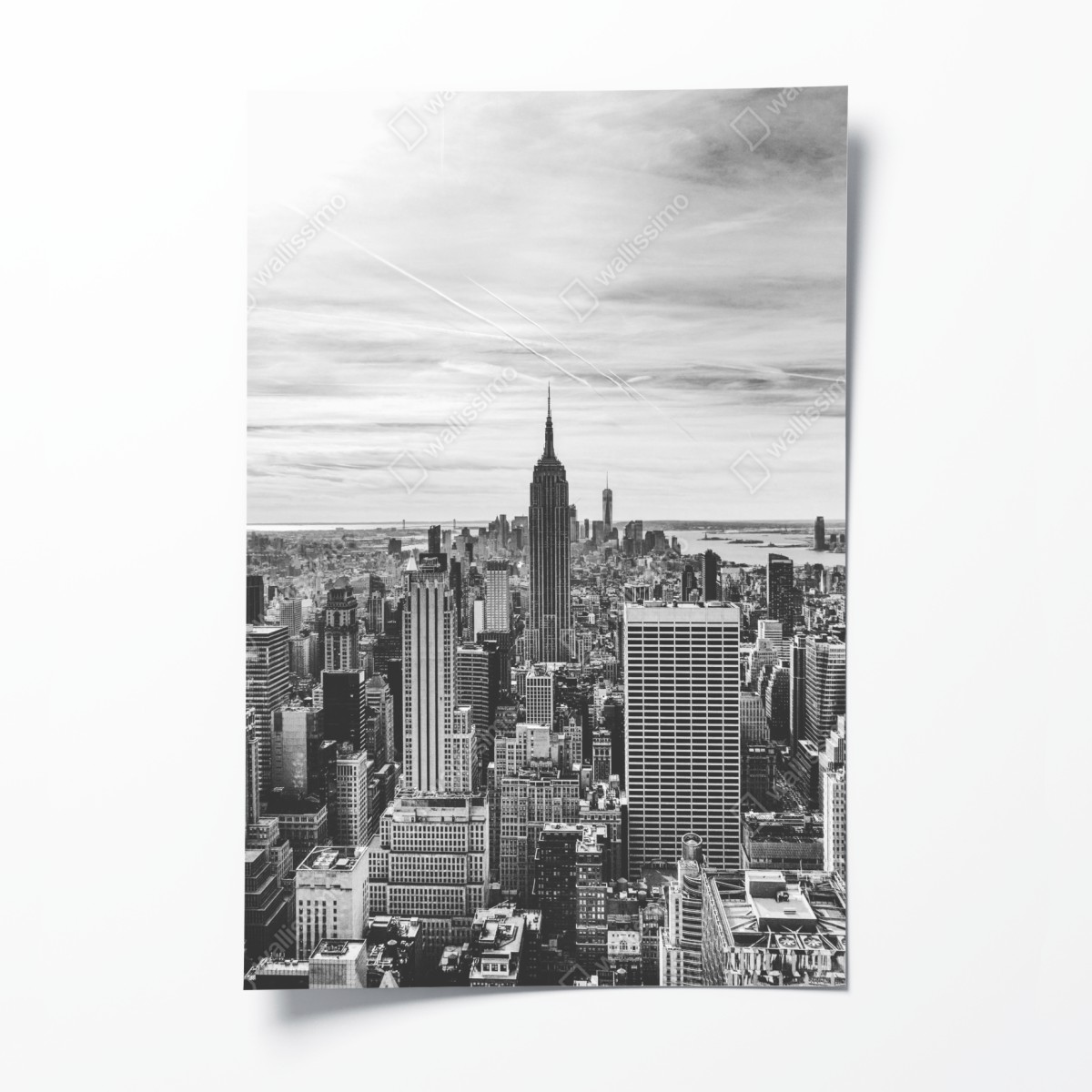 Poster New York skyline in grayscale