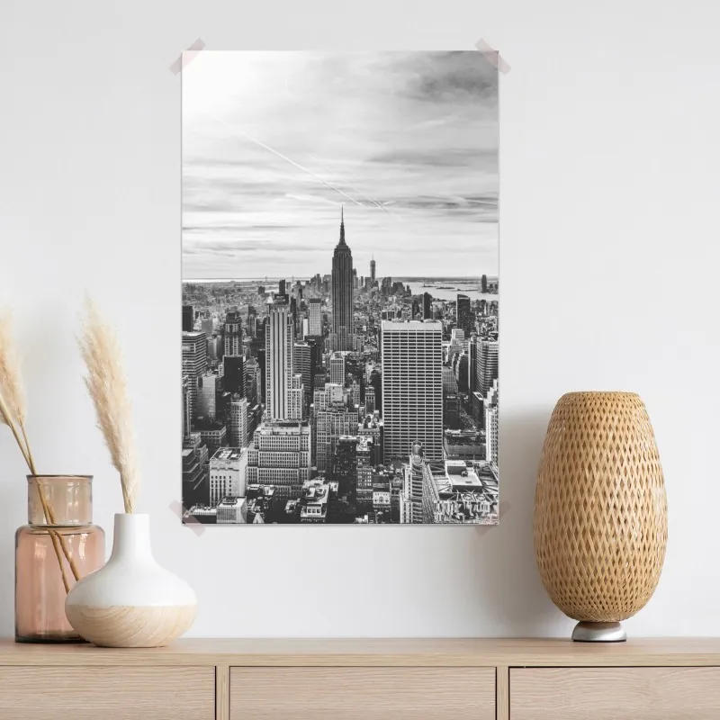 Plakat panorama Nowego Jorku w odcieniach szarości – Wallissimo® Plakat panorama Nowego Jorku w odcieniach szarości – Wallissimo®