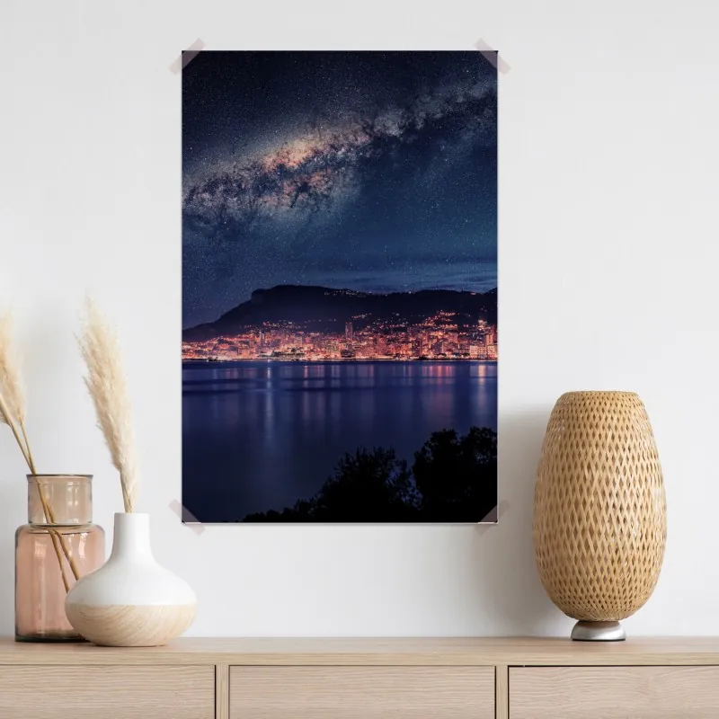 Plakat nocna zatoka pod rozgwieżdżonym niebem – Wallissimo® Plakat nocna zatoka pod rozgwieżdżonym niebem – Wallissimo®