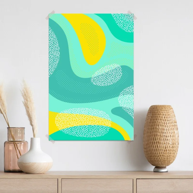 Plakat turkusowo-żółty abstrakcyjny wzór – Wallissimo® Plakat turkusowo-żółty abstrakcyjny wzór – Wallissimo®