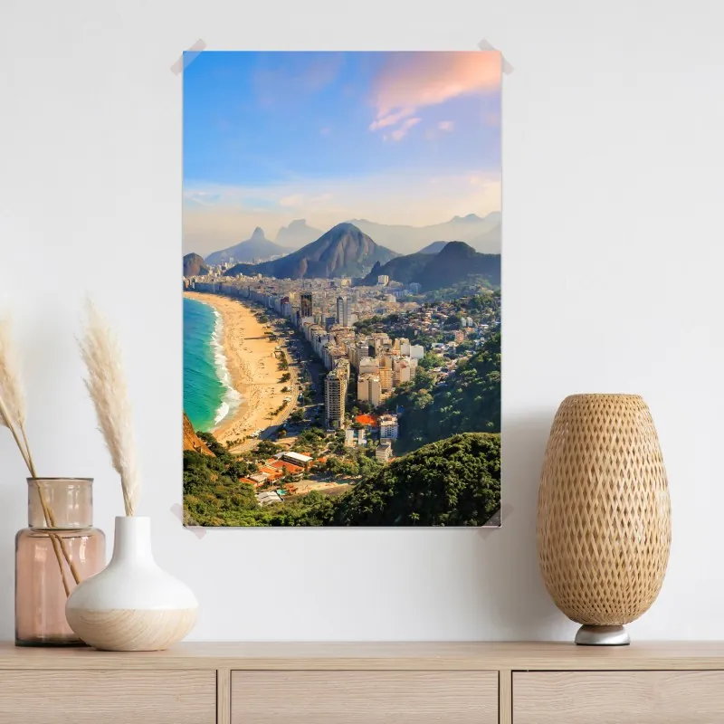 Plakat Copacabana i Ipanema panoramiczny widok z lotu ptaka – Wallissimo® Plakat Copacabana i Ipanema panoramiczny widok z lotu ptaka – Wallissimo®