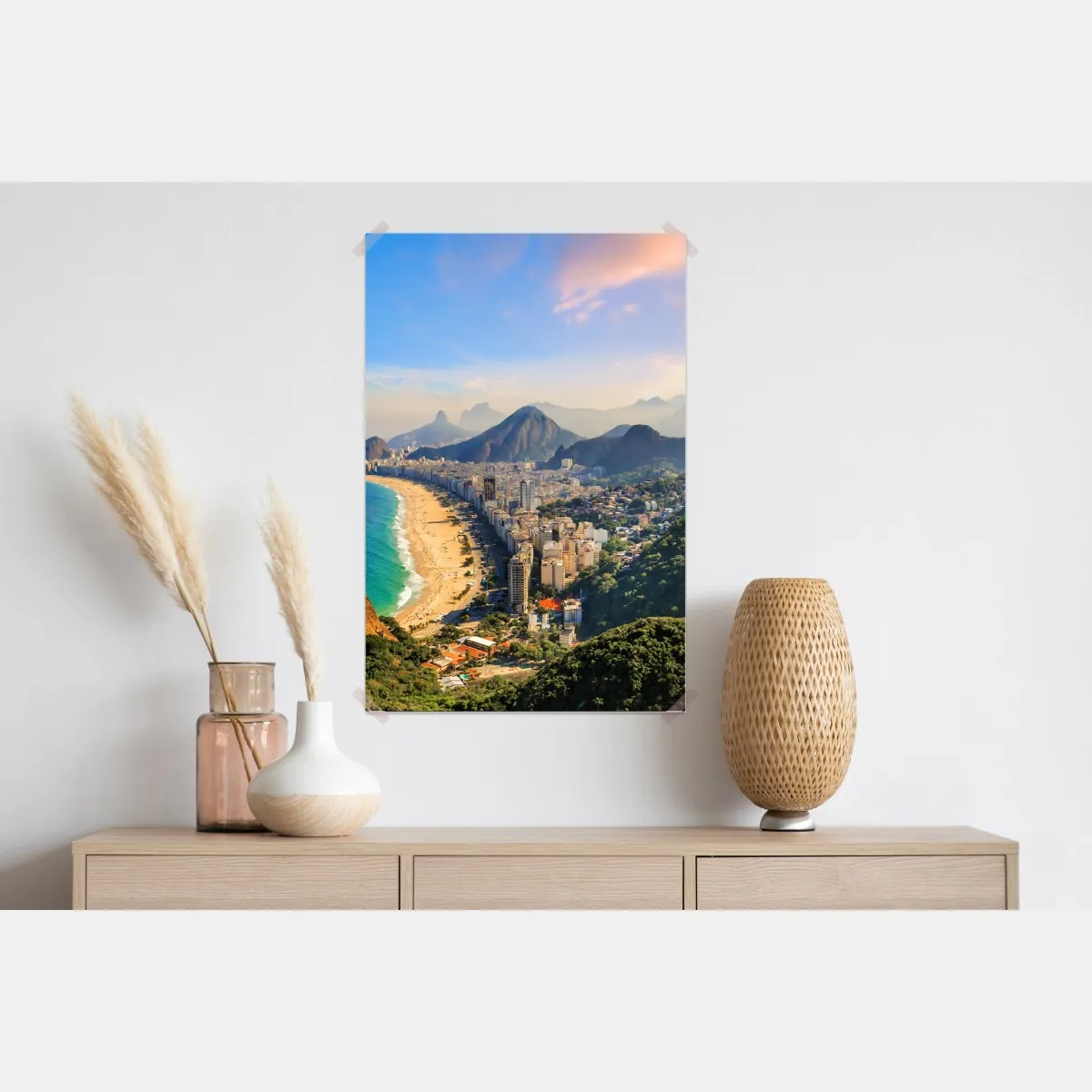 Plakat Copacabana i Ipanema panoramiczny widok z lotu ptaka – Wallissimo® Plakat Copacabana i Ipanema panoramiczny widok z lotu ptaka – Wallissimo®