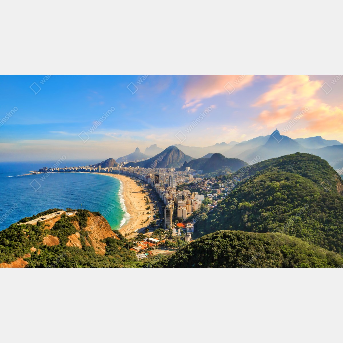 Plakat Copacabana i Ipanema panoramiczny widok z lotu ptaka – Wallissimo® Plakat Copacabana i Ipanema panoramiczny widok z lotu ptaka – Wallissimo®