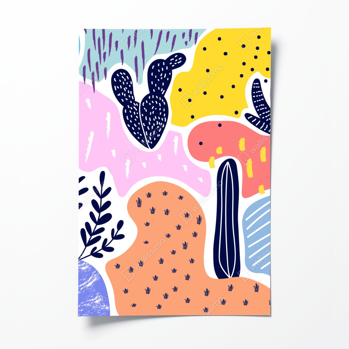 Poster playful abstract botanical pattern