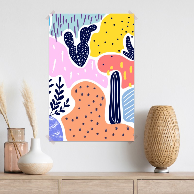 Plakat zabawny abstrakcyjny wzór roślinny – Wallissimo® Plakat zabawny abstrakcyjny wzór roślinny – Wallissimo®