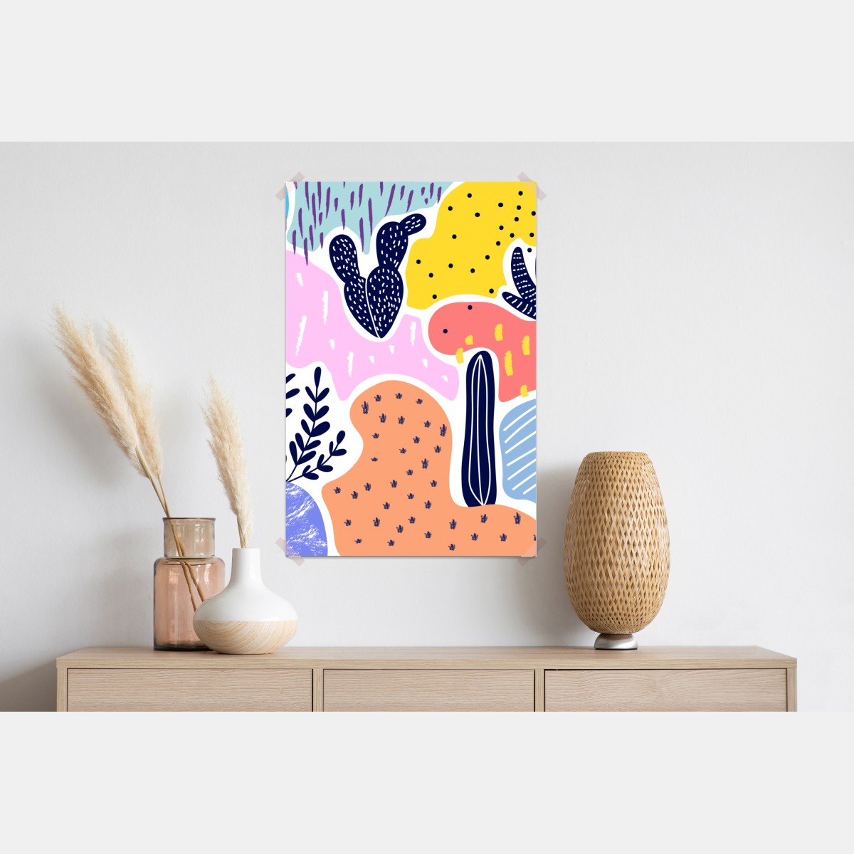 Plakat zabawny abstrakcyjny wzór roślinny – Wallissimo® Plakat zabawny abstrakcyjny wzór roślinny – Wallissimo®