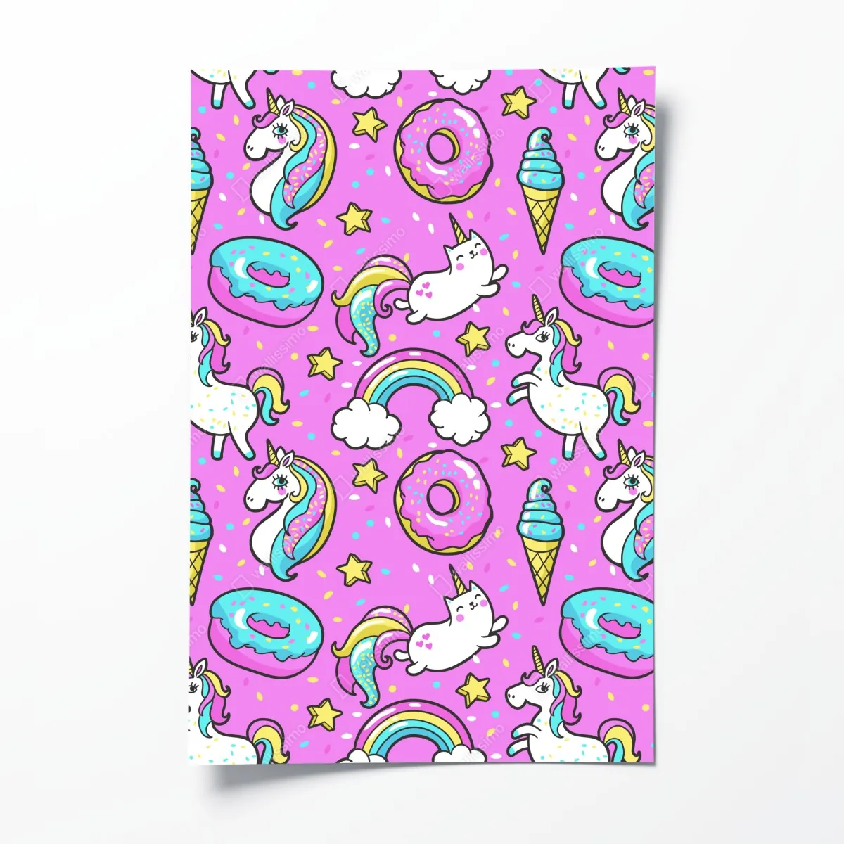 Plakat pastelowe jednorożce i słodkości – Wallissimo® Plakat pastelowe jednorożce i słodkości – Wallissimo®