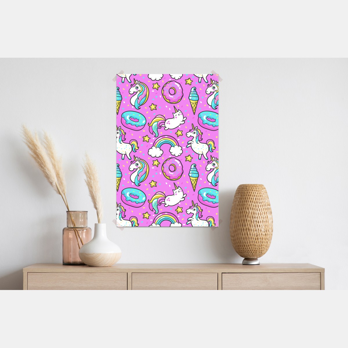 Plakat pastelowe jednorożce i słodkości – Wallissimo® Plakat pastelowe jednorożce i słodkości – Wallissimo®