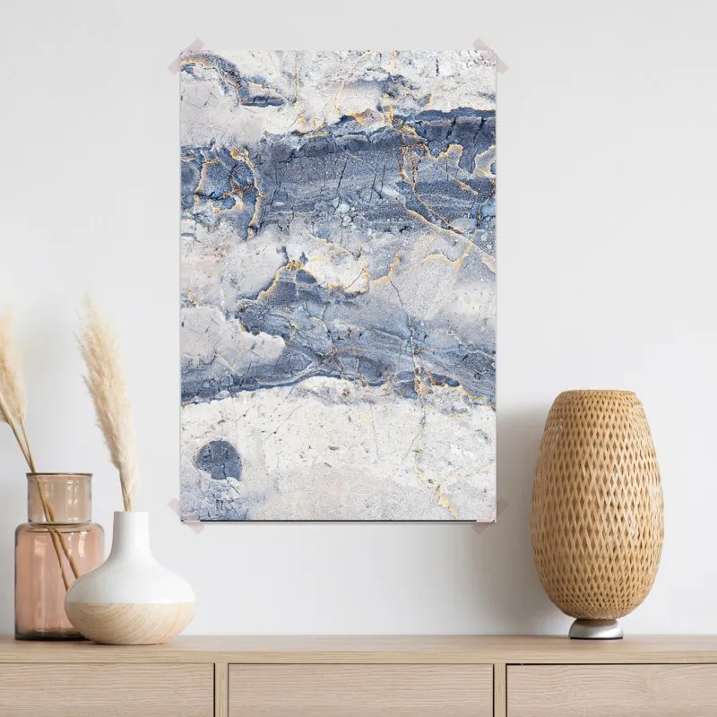 Plakat niebieski marmur ze złotymi żyłami – Wallissimo® Plakat niebieski marmur ze złotymi żyłami – Wallissimo®