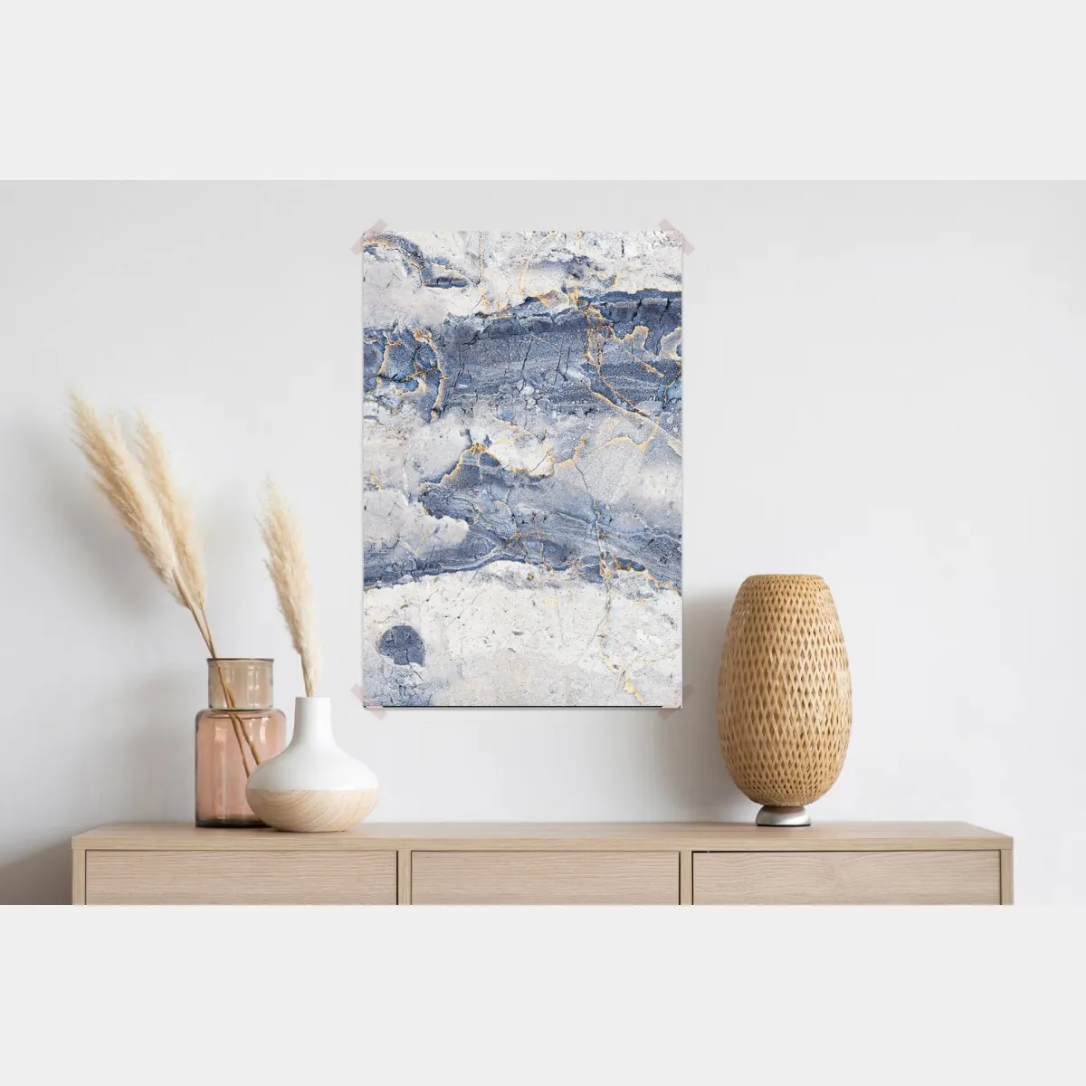 Plakat niebieski marmur ze złotymi żyłami – Wallissimo® Plakat niebieski marmur ze złotymi żyłami – Wallissimo®