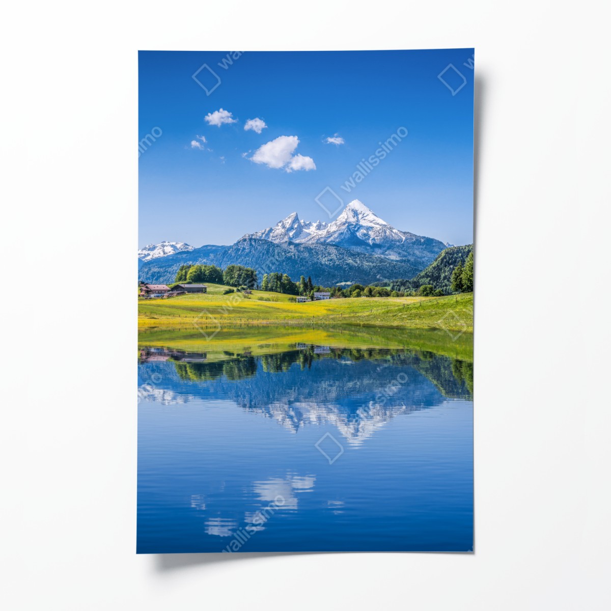 Poster alpine mirror: serene mountain reflection